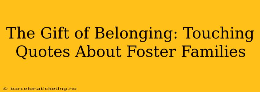The Gift of Belonging: Touching Quotes About Foster Families