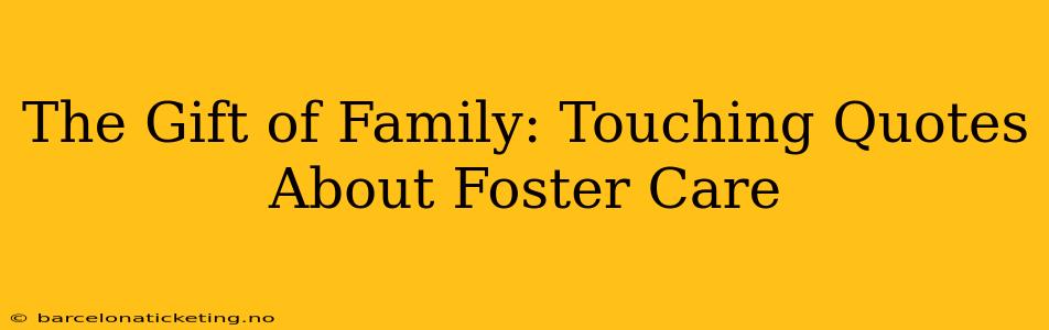 The Gift of Family: Touching Quotes About Foster Care