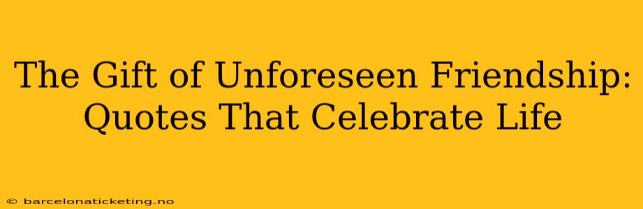 The Gift of Unforeseen Friendship: Quotes That Celebrate Life