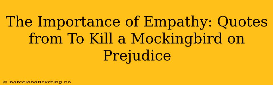 The Importance of Empathy: Quotes from To Kill a Mockingbird on Prejudice