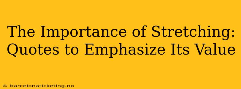 The Importance of Stretching: Quotes to Emphasize Its Value