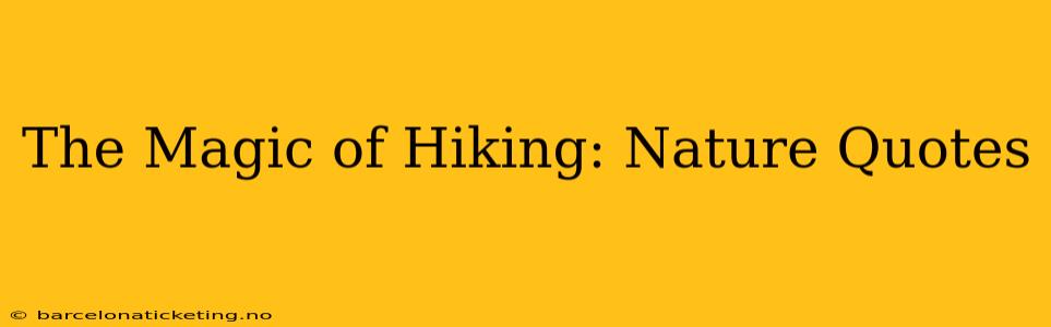 The Magic of Hiking: Nature Quotes