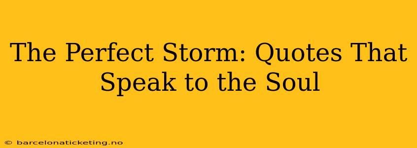 The Perfect Storm: Quotes That Speak to the Soul