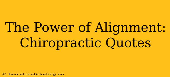 The Power of Alignment: Chiropractic Quotes