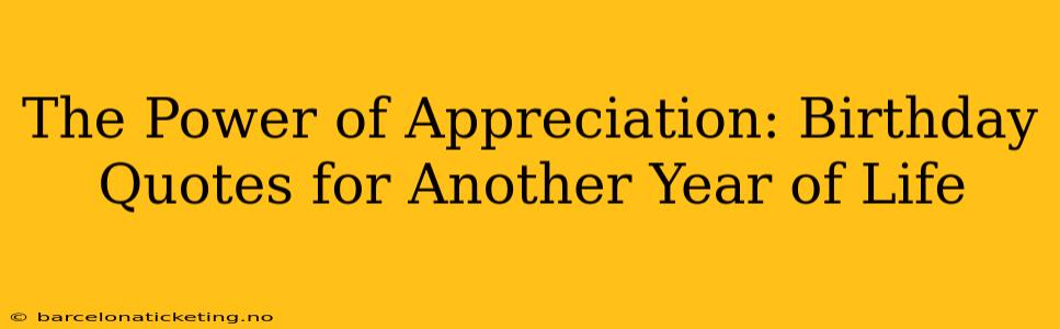 The Power of Appreciation: Birthday Quotes for Another Year of Life