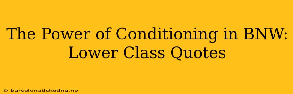 The Power of Conditioning in BNW: Lower Class Quotes