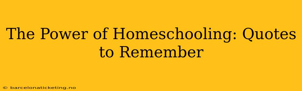 The Power of Homeschooling: Quotes to Remember