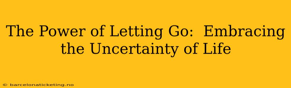 The Power of Letting Go:  Embracing the Uncertainty of Life