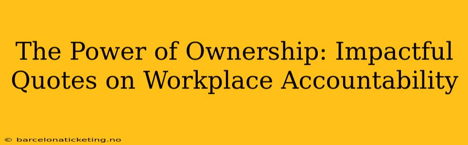The Power of Ownership: Impactful Quotes on Workplace Accountability