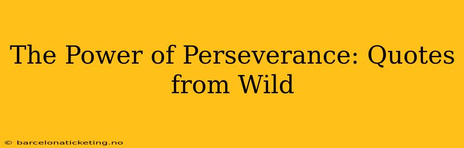 The Power of Perseverance: Quotes from Wild