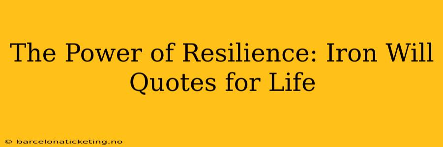 The Power of Resilience: Iron Will Quotes for Life