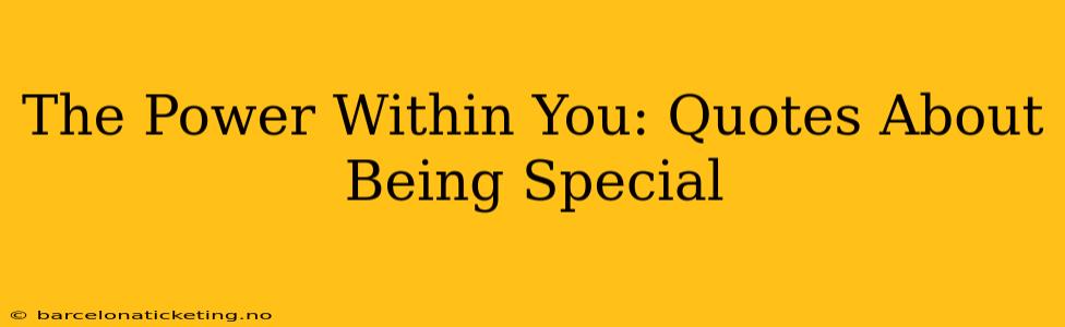 The Power Within You: Quotes About Being Special