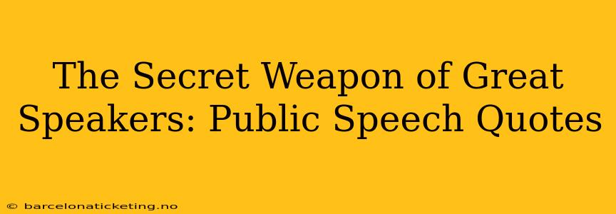 The Secret Weapon of Great Speakers: Public Speech Quotes