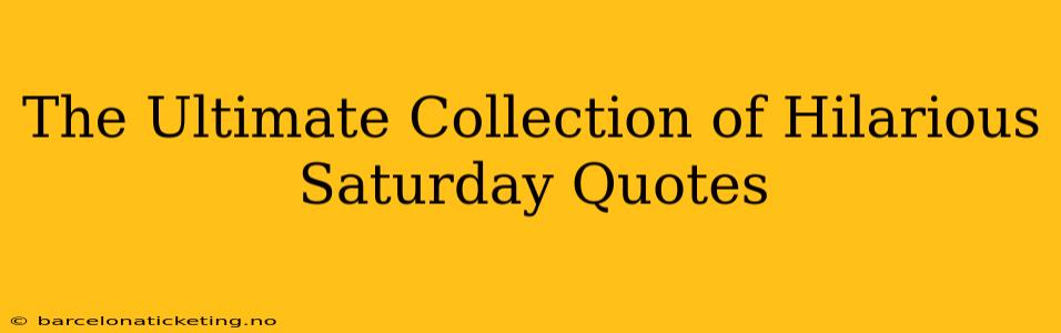 The Ultimate Collection of Hilarious Saturday Quotes