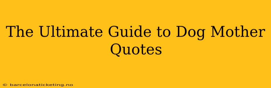 The Ultimate Guide to Dog Mother Quotes