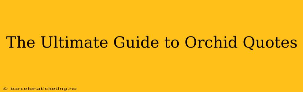 The Ultimate Guide to Orchid Quotes