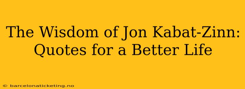 The Wisdom of Jon Kabat-Zinn: Quotes for a Better Life