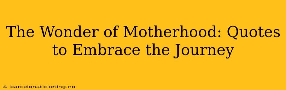 The Wonder of Motherhood: Quotes to Embrace the Journey