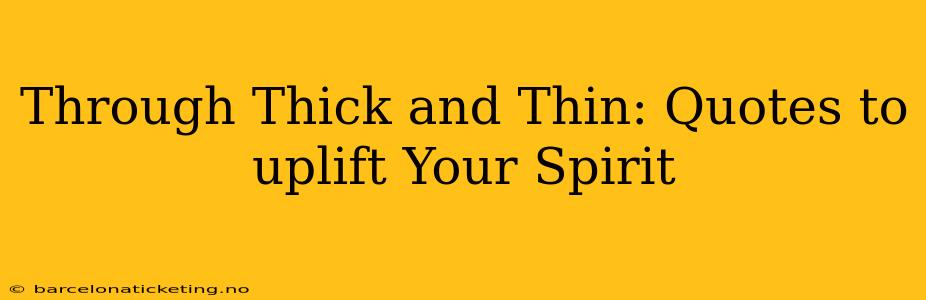 Through Thick and Thin: Quotes to uplift Your Spirit