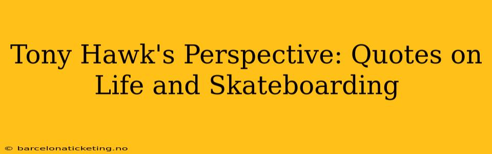Tony Hawk's Perspective: Quotes on Life and Skateboarding