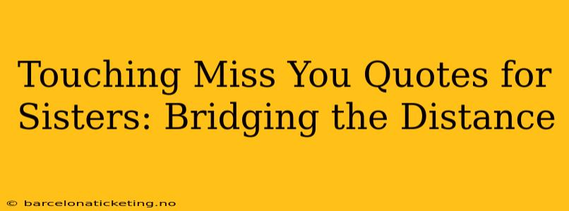 Touching Miss You Quotes for Sisters: Bridging the Distance