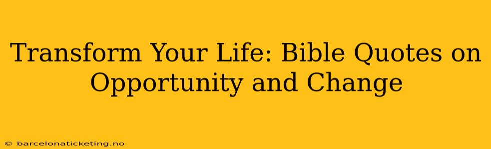 Transform Your Life: Bible Quotes on Opportunity and Change