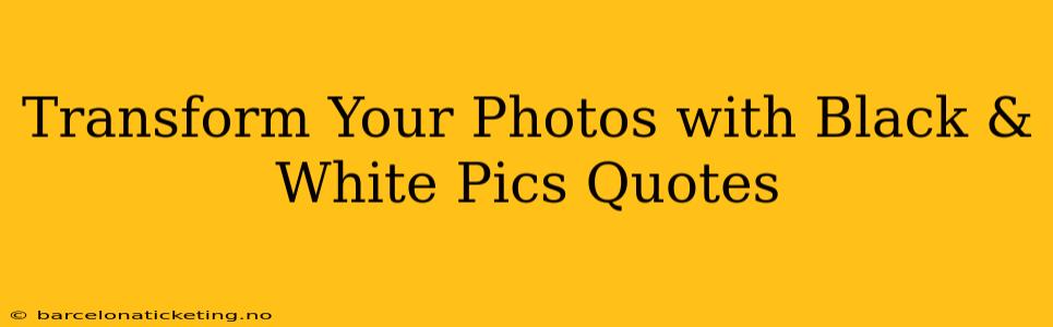 Transform Your Photos with Black & White Pics Quotes