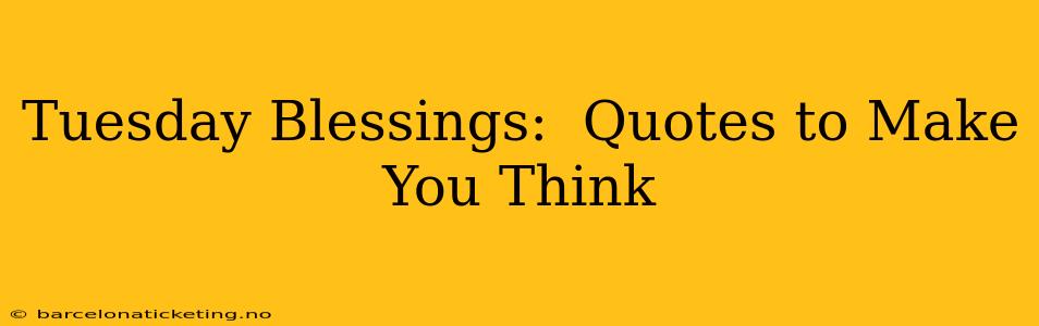 Tuesday Blessings:  Quotes to Make You Think
