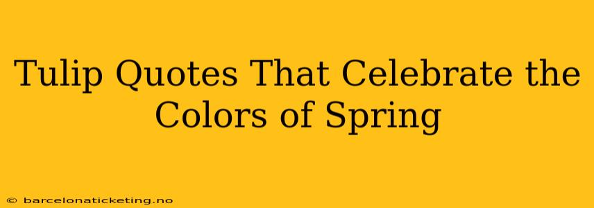 Tulip Quotes That Celebrate the Colors of Spring