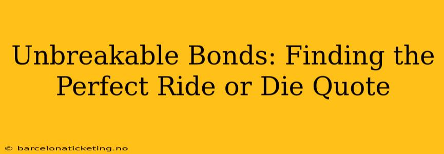 Unbreakable Bonds: Finding the Perfect Ride or Die Quote
