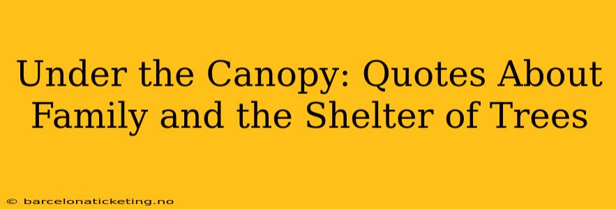 Under the Canopy: Quotes About Family and the Shelter of Trees