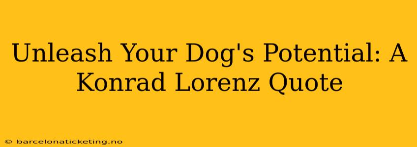 Unleash Your Dog's Potential: A Konrad Lorenz Quote