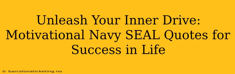 Unleash Your Inner Drive: Motivational Navy SEAL Quotes for Success in Life