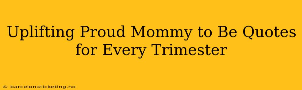 Uplifting Proud Mommy to Be Quotes for Every Trimester