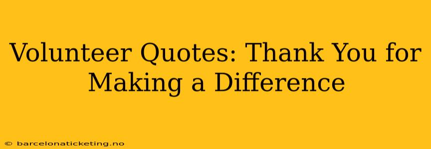 Volunteer Quotes: Thank You for Making a Difference