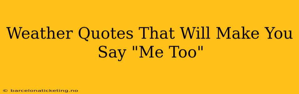 Weather Quotes That Will Make You Say "Me Too"