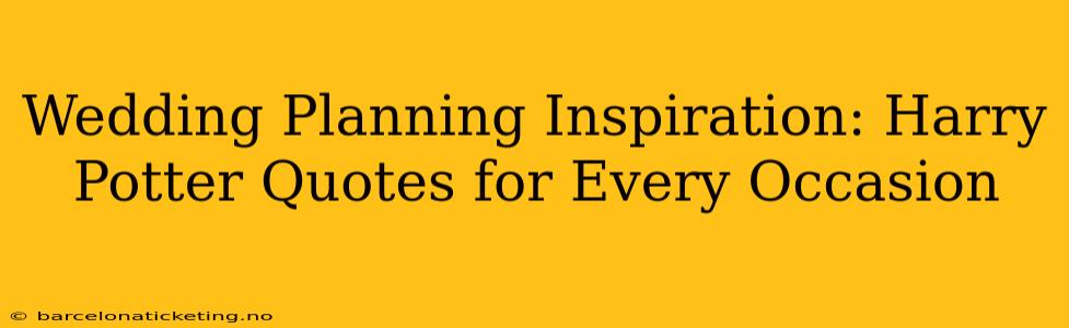 Wedding Planning Inspiration: Harry Potter Quotes for Every Occasion