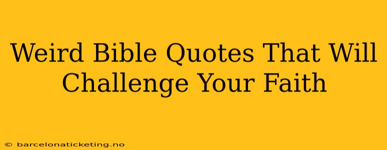 Weird Bible Quotes That Will Challenge Your Faith