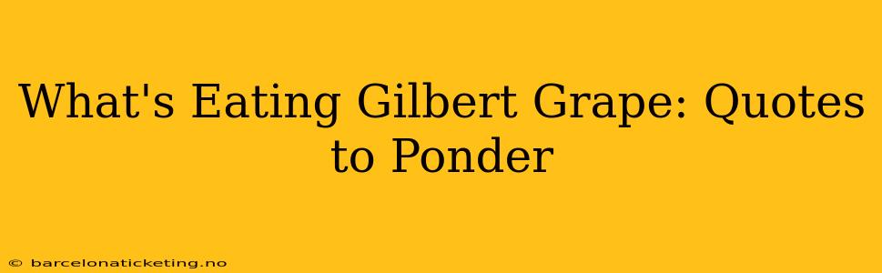 What's Eating Gilbert Grape: Quotes to Ponder
