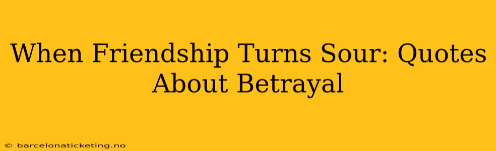When Friendship Turns Sour: Quotes About Betrayal