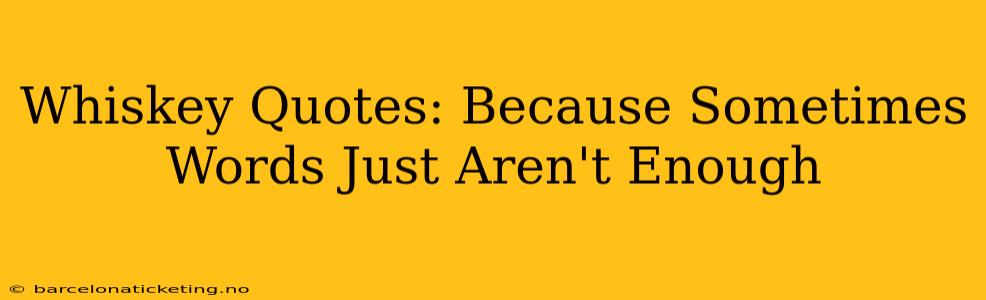 Whiskey Quotes: Because Sometimes Words Just Aren't Enough