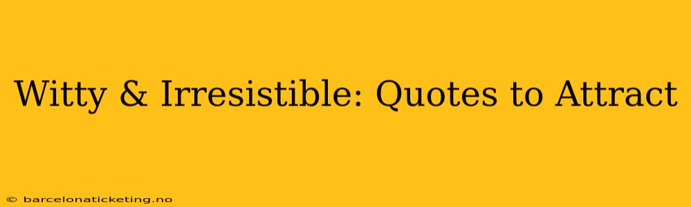 Witty & Irresistible: Quotes to Attract