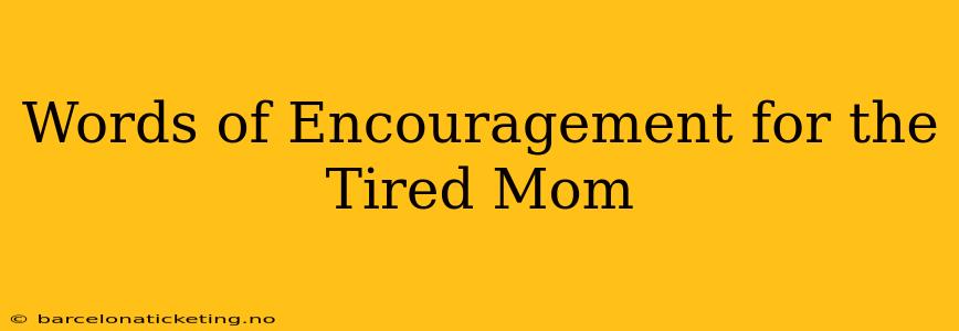 Words of Encouragement for the Tired Mom