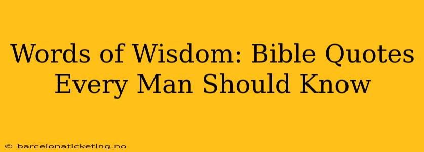 Words of Wisdom: Bible Quotes Every Man Should Know