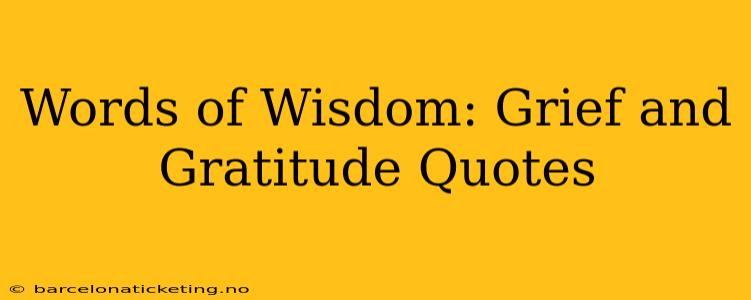 Words of Wisdom: Grief and Gratitude Quotes