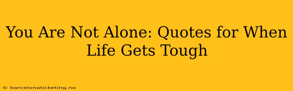 You Are Not Alone: Quotes for When Life Gets Tough